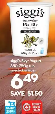 Longo's siggi's Skyr Yogurt offer
