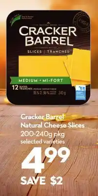 Longo's Cracker Barrel Natural Cheese Slices offer