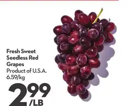 Longo's Fresh Sweet Seedless Red Grapes offer