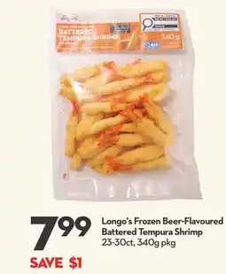 Longo's Longo's Frozen Beer-Flavoured Battered Tempura Shrimp offer