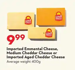 Longo's Imported Emmental Cheese, Medium Cheddar Cheese or Imported Aged Cheddar Cheese offer