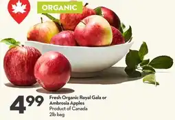 Longo's Fresh Organic Royal Gala or Ambrosia Apples offer