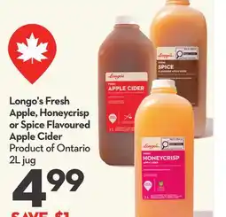 Longo's Longo's Fresh Apple, Honeycrisp or Spice Flavoured Apple Cider offer