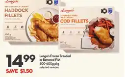 Longo's Longo's Frozen Breaded or Battered Fish offer
