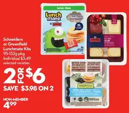 Longo's Schneiders or Greenfield Lunchmate Kits offer