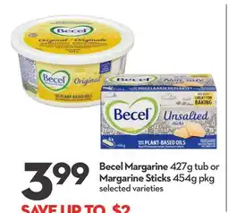 Longo's Becel Margarine 427g tub or Margarine Sticks 454g pkg offer