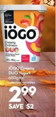 Longo's iÖGO Creamy DUO Yogurt offer