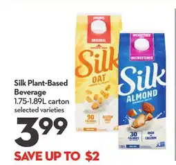 Longo's Silk Plant-Based Beverage offer