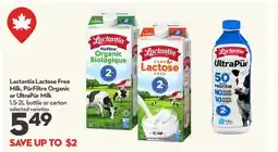 Longo's Lactantia Lactose Free Milk, PūrFiltre Organic or UltraPūr Milk offer