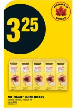 No Frills NO NAME JUICE BOXES, 10x200 ML offer
