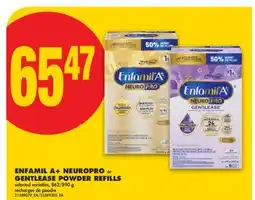 No Frills ENFAMIL A+ NEUROPRO or GENTLEASE POWDER REFILLS, 862/890 G offer