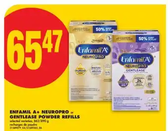 No Frills ENFAMIL A+ NEUROPRO or GENTLEASE POWDER REFILLS, 862/890 G offer
