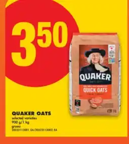 No Frills QUAKER OATS, 900 g/1 kg offer