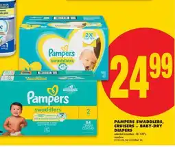 No Frills PAMPERS SWADDLERS, CRUISERS or BABY-DRY DIAPERS, 38-120' s offer