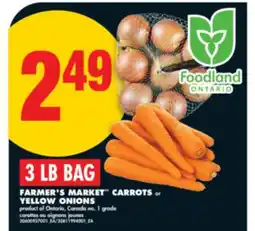 No Frills FARMER'S MARKET CARROTS or YELLOW ONIONS, 3 LB BAG offer