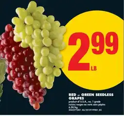 No Frills RED or GREEN SEEDLESS GRAPES offer