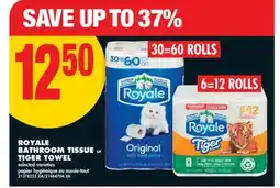 No Frills ROYALE BATHROOM TISSUE or TIGER TOWEL offer