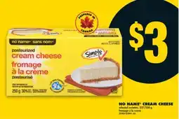 No Frills NO NAME CREAM CHEESE, 227/250 G offer