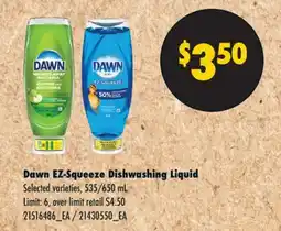 No Frills DAWN EZ-SQUEEZE DISHWASHING LIQUID, 535/650 mL offer
