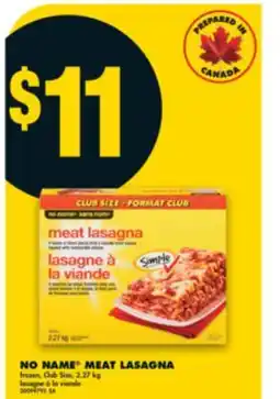 No Frills NO NAME MEAT LASAGNA, 2.27 KG offer