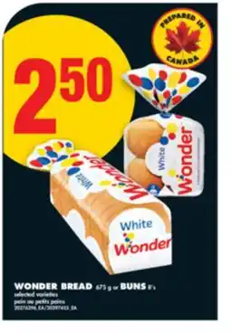 No Frills WONDER BREAD, 675 G or BUNS, 8'S offer
