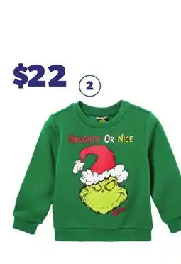 Loblaws TODDLER GRINCH GRAPHIC SWEATSHIRT offer