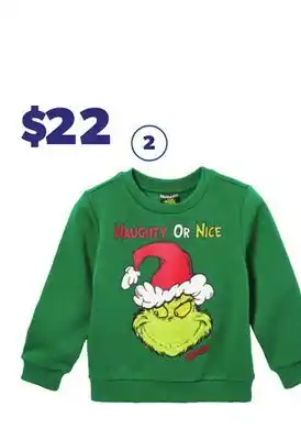 Loblaws TODDLER GRINCH GRAPHIC SWEATSHIRT offer