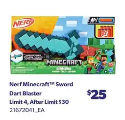 Loblaws NERF MINECRAFT SWORD DART BLASTER offer