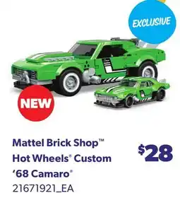 Loblaws MATTEL BRICK SHOP HOT WHEELS CUSTOM, '68 CAMARO offer