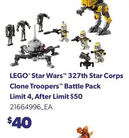 Loblaws LEGO STAR WARS 327TH STAR CORPS CLONE TROOPERS BATTLE PACK offer