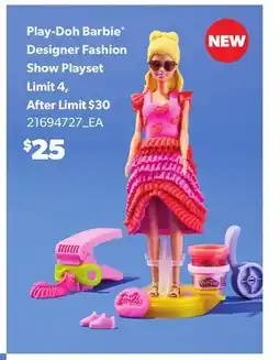 Loblaws PLAY-DOH BARBIE DESIGNER FASHION SHOW PLAYSET offer
