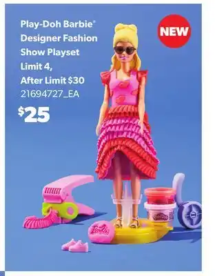 Loblaws PLAY-DOH BARBIE DESIGNER FASHION SHOW PLAYSET offer