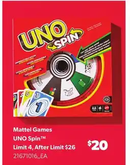 Loblaws MATTEL GAMES UNO SPIN offer