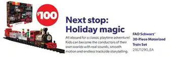 Loblaws FAO SCHWARZ 30-PIECE MOTORIZED TRAIN SET offer