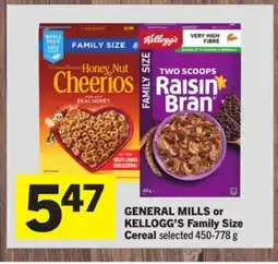Foodland GENERAL MILLS or KELLOGG'S Family Size Cereal selected 450-778 g offer