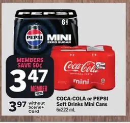 Foodland COCA-COLA or PEPSI Soft Drinks Mini Cans offer