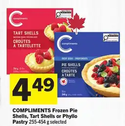 Foodland COMPLIMENTS Frozen Pie Shells, Tart Shells or Phyllo Pastry offer