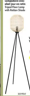 Sushi Shop Tripod Floor Lamp with Rattan Shade offer
