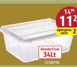 Sushi Shop Storage Bin with Lid and Latching Buckles, 65x46x17cm 34Lt offer