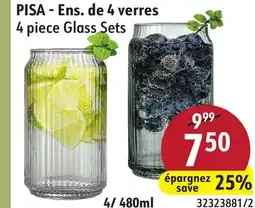 Sushi Shop 4 piece Glass Sets 4/ 480ml offer