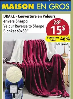 Sushi Shop Velour Reverse to Sherpa Blanket 60x80 offer