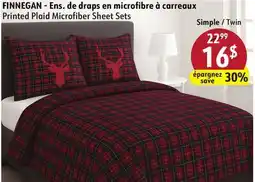 Sushi Shop FINNEGAN - Printed Plaid Microfiber Sheet Sets offer