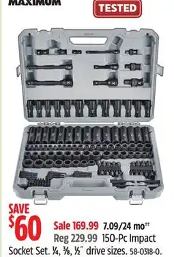 Canadian Tire MAXIMUM 150-Pc Impact Socket Set offer