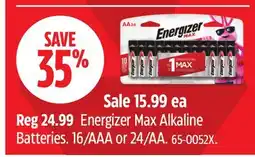 Canadian Tire Energizer Max Alkaline Batteries offer