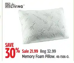 Canadian Tire For Living Memory Foam Pillow offer