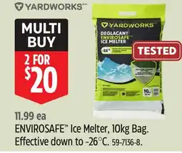 Canadian Tire ENVIROSAFE Ice Melter, 10kg Bag. Effective down to -26°C offer
