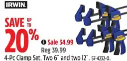 Canadian Tire Irwin 4-Pc Clamp Set offer