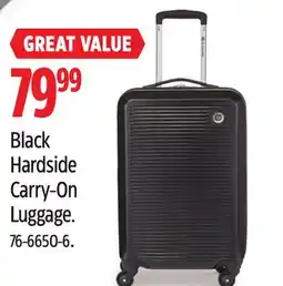 Canadian Tire Black Hardside Carry-On Luggage offer
