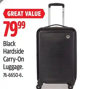 Canadian Tire Black Hardside Carry-On Luggage offer
