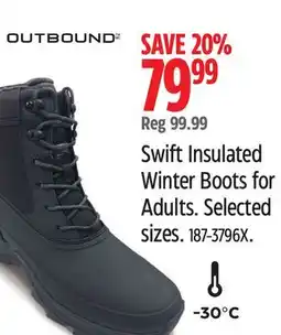 Canadian Tire Outbound Swift Insulated Winter Boots for Adults offer